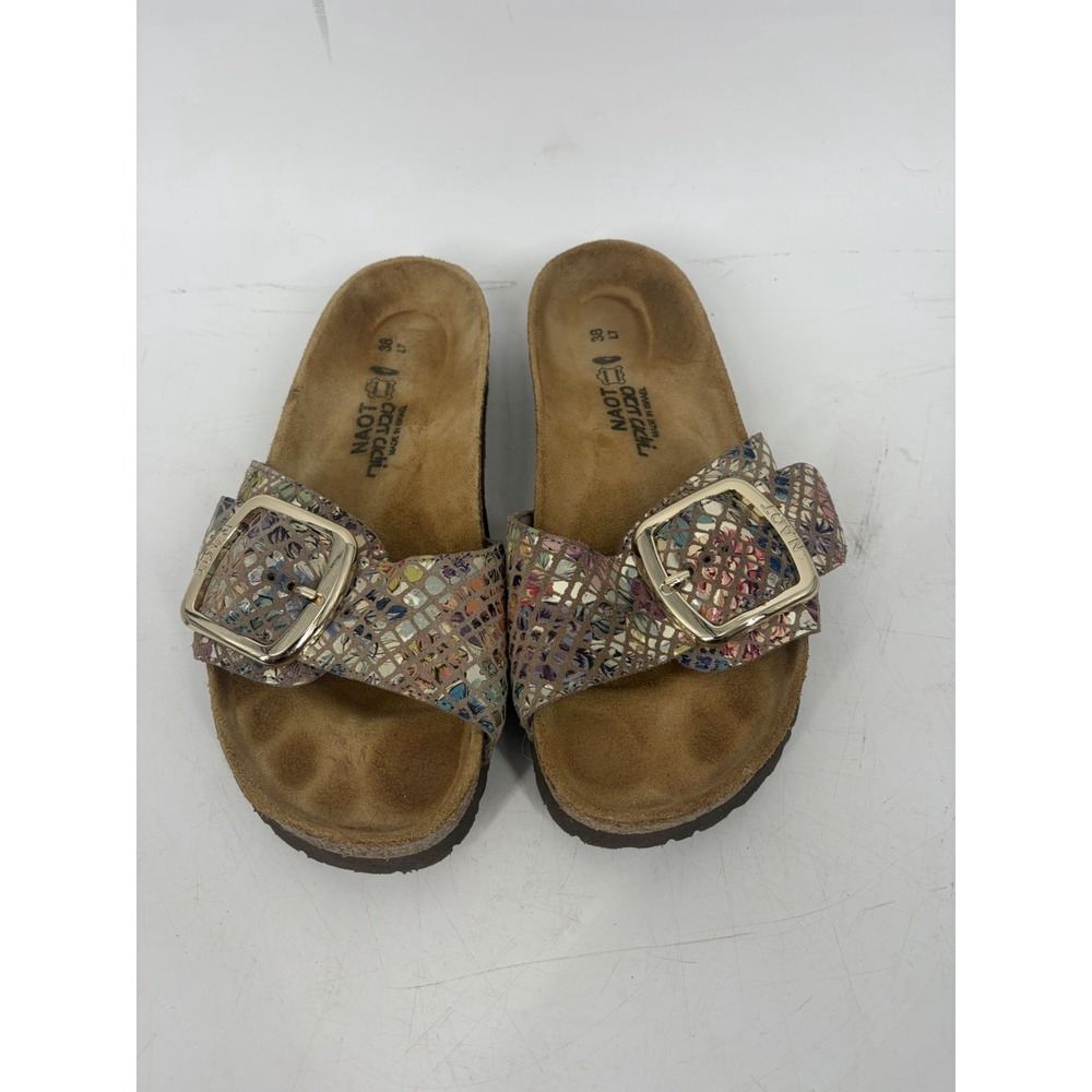 NEW Naot Maryland Sandals Womens Slides US 7 EU 38Leather Metallic Boho Fairy